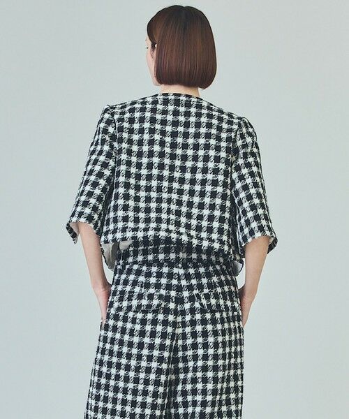 GRACE CONTINENTAL / グレースコンチネンタル ノーカラージャケット | チェックツイードショートジャケット | 詳細8