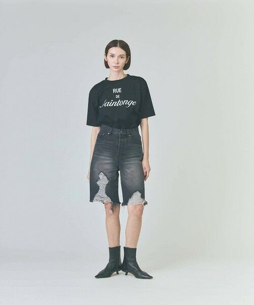 GRACE CONTINENTAL/グレースコンチネンタル クラッシュハーフパンツ ブラック 36 GRACE CONTINENTAL/グレースコンチネンタル クラッシュハーフパンツ ブラック 36
