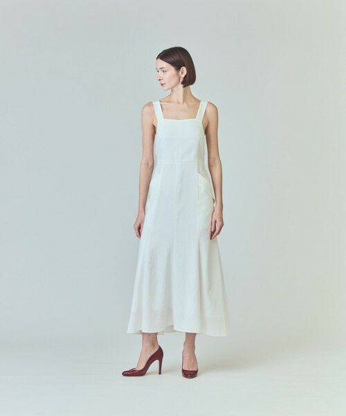 GRACE CONTINENTAL/グレースコンチネンタル リネンタッチロングドレス ホワイト 38 GRACE CONTINENTAL/グレースコンチネンタル リネンタッチロングドレス ホワイト 38