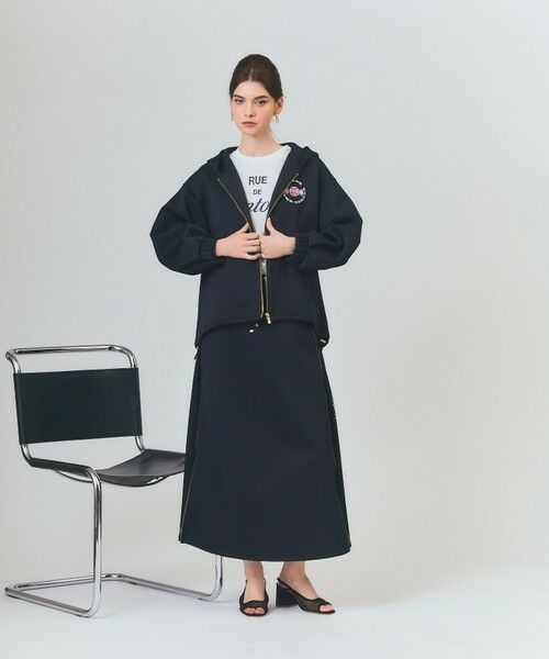 GRACE CONTINENTAL/グレースコンチネンタル エンブレムフーディ ブラック 36 GRACE CONTINENTAL/グレースコンチネンタル エンブレムフーディ ブラック 36