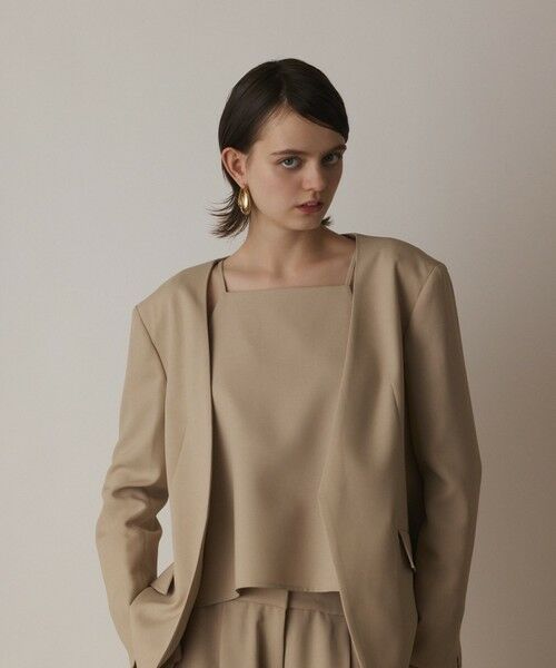 GRACE CONTINENTAL / グレースコンチネンタル ノーカラージャケット | バックシャンノーカラージャケット | 詳細8