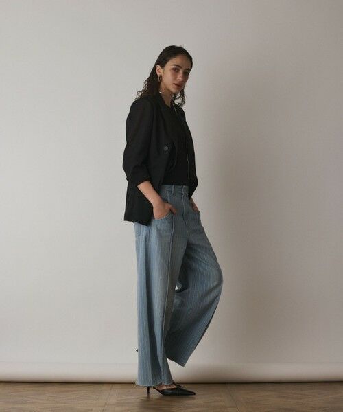 GRACE CONTINENTAL / グレースコンチネンタル デニムパンツ | ヒッコリーデニムワイドパンツ | 詳細2