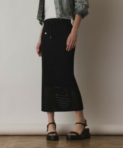 GRACE CONTINENTAL / グレースコンチネンタル ミニ・ひざ丈スカート | メッシュタイトニットスカート