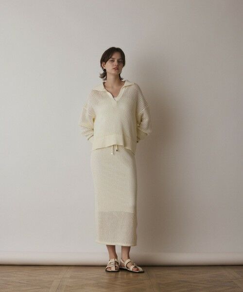 GRACE CONTINENTAL / グレースコンチネンタル ミニ・ひざ丈スカート | メッシュタイトニットスカート | 詳細1