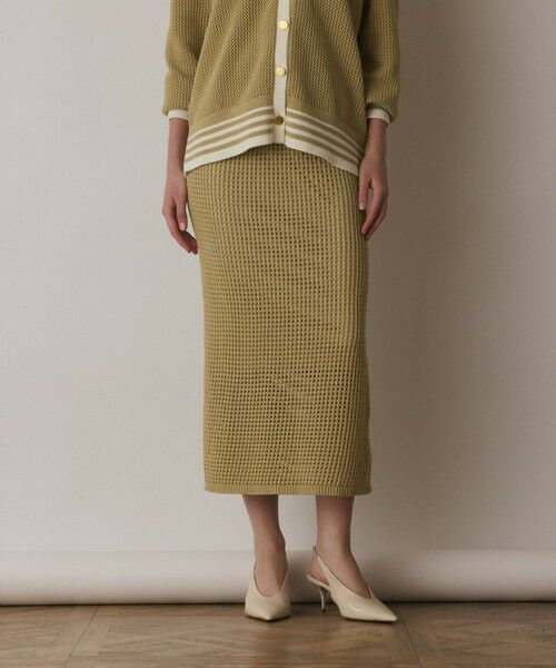 GRACE CONTINENTAL / グレースコンチネンタル ミニ・ひざ丈スカート | メッシュタイトニットスカート | 詳細11