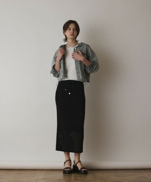 GRACE CONTINENTAL / グレースコンチネンタル ミニ・ひざ丈スカート | メッシュタイトニットスカート | 詳細15