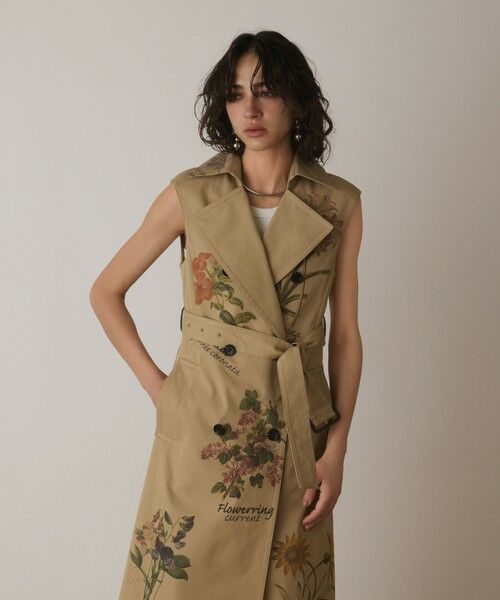 GRACE CONTINENTAL / グレースコンチネンタル ロング・マキシ丈ワンピース | プリントトレンチワンピース | 詳細21