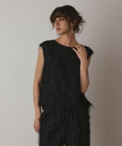 GRACE CONTINENTAL / グレースコンチネンタル カットソー | フリンジギャザートップ