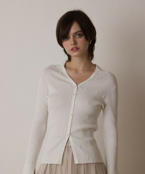 GRACE CONTINENTAL / グレースコンチネンタル ニット・セーター | ビジューリブニットトップ | 詳細5