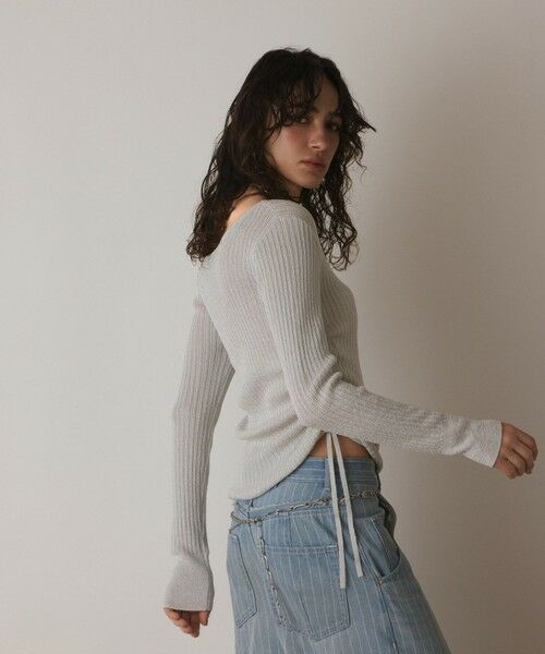 GRACE CONTINENTAL / グレースコンチネンタル カットソー | ラメリブクルーネックトップ | 詳細7