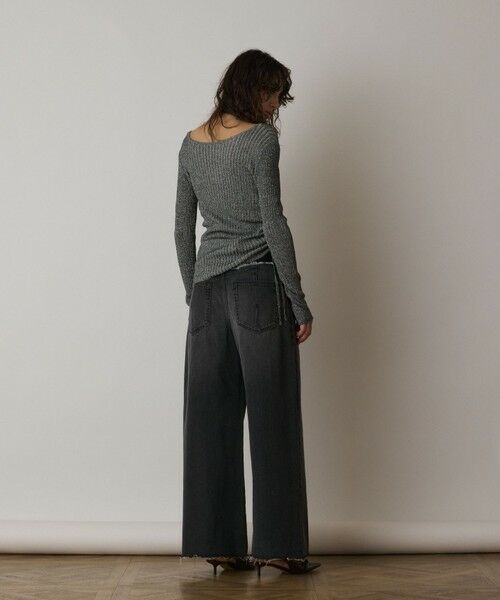 GRACE CONTINENTAL / グレースコンチネンタル カットソー | ラメリブクルーネックトップ | 詳細12