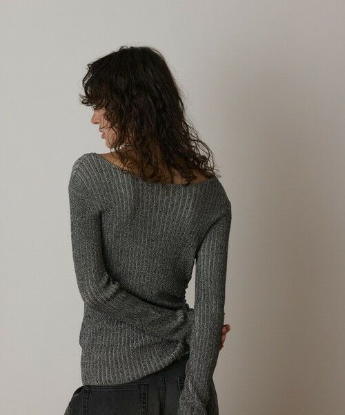 GRACE CONTINENTAL / グレースコンチネンタル カットソー | ラメリブクルーネックトップ | 詳細13