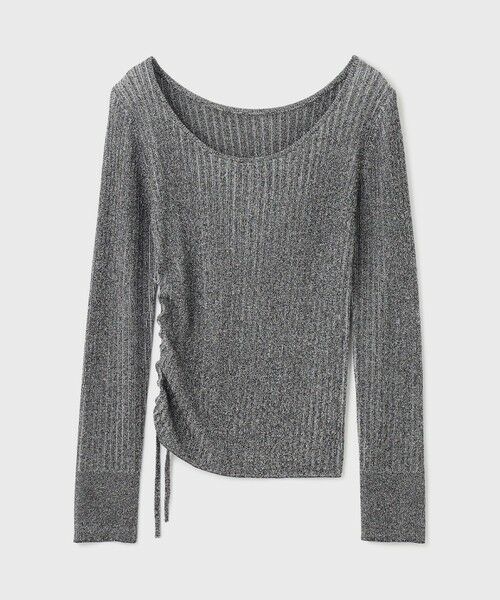 GRACE CONTINENTAL / グレースコンチネンタル カットソー | ラメリブクルーネックトップ | 詳細15