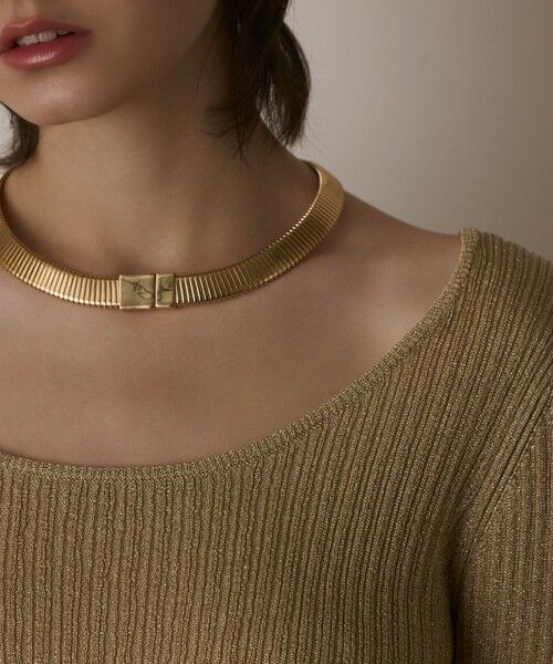 GRACE CONTINENTAL / グレースコンチネンタル カットソー | ラメリブクルーネックトップ | 詳細26