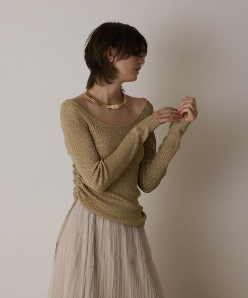 GRACE CONTINENTAL / グレースコンチネンタル カットソー | ラメリブクルーネックトップ | 詳細28