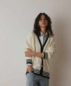 GRACE CONTINENTAL / グレースコンチネンタル カーディガン・ボレロ | メッシュラインニットカーディガン