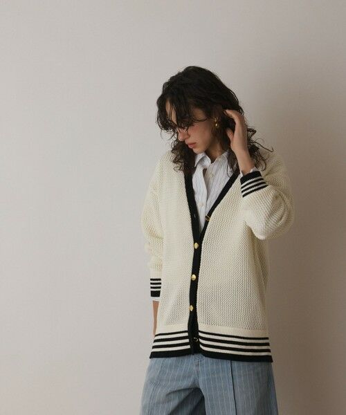 GRACE CONTINENTAL / グレースコンチネンタル カーディガン・ボレロ | メッシュラインニットカーディガン | 詳細4