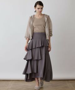 GRACE CONTINENTAL / グレースコンチネンタル ミニ・ひざ丈スカート | イレヘムサテンスカート