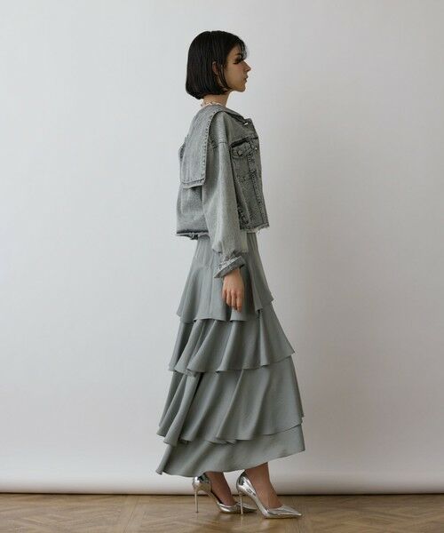 GRACE CONTINENTAL / グレースコンチネンタル ミニ・ひざ丈スカート | イレヘムサテンスカート | 詳細3