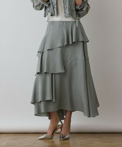 GRACE CONTINENTAL / グレースコンチネンタル ミニ・ひざ丈スカート | イレヘムサテンスカート | 詳細4