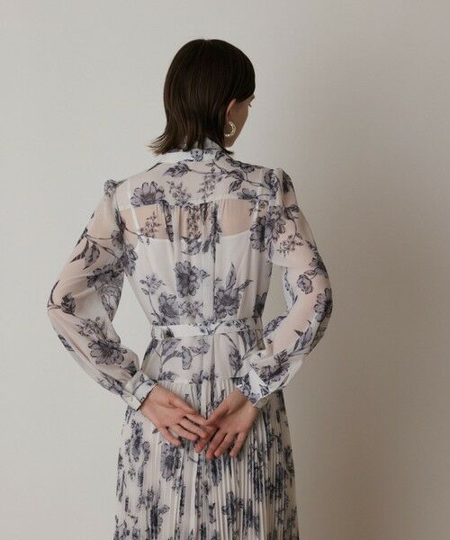 セール】 フラワープリントプリーツワンピース （ロング・マキシ