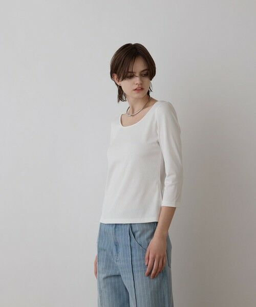 GRACE CONTINENTAL / グレースコンチネンタル その他トップス | テレコボートネックトップ | 詳細1