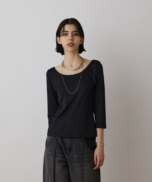 GRACE CONTINENTAL / グレースコンチネンタル その他トップス | テレコボートネックトップ | 詳細15