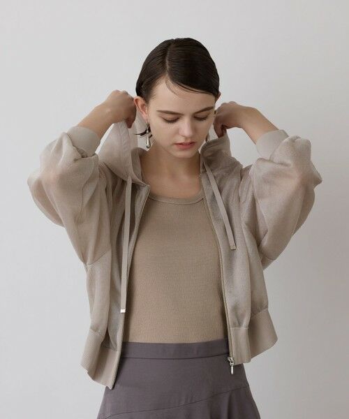 GRACE CONTINENTAL / グレースコンチネンタル パーカー | シアーニットパーカー | 詳細4