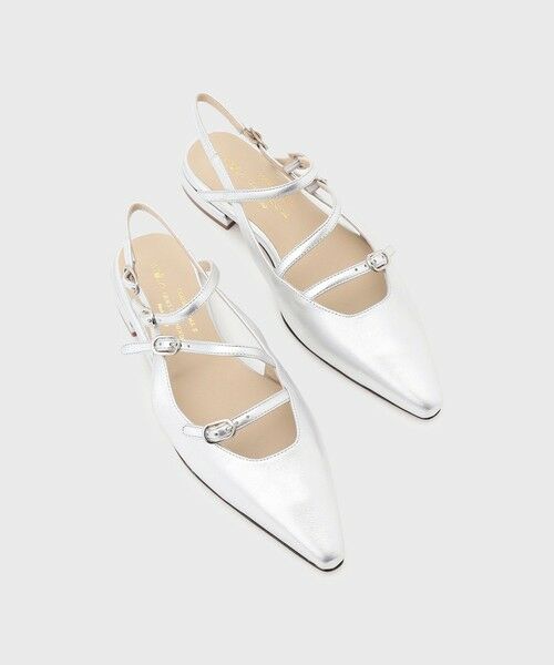 GRACE CONTINENTAL/グレースコンチネンタル CORSO ROMA ラインフラットサンダル シルバー 37 GRACE CONTINENTAL/グレースコンチネンタル CORSO ROMA ラインフラットサンダル シルバー 37