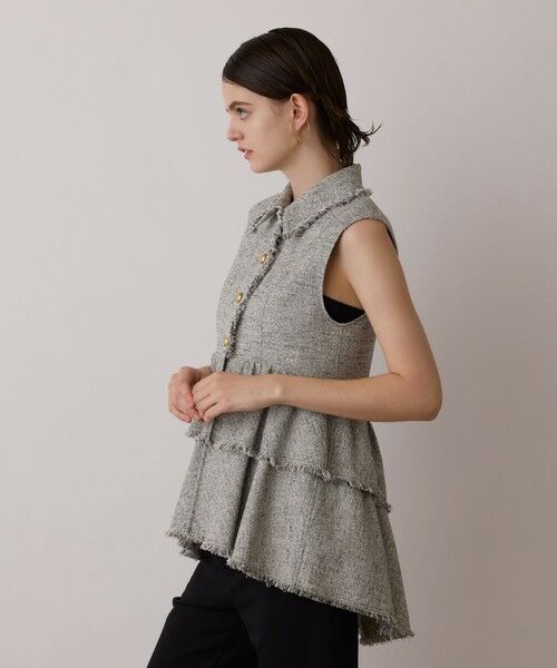 GRACE CONTINENTAL / グレースコンチネンタル シャツ・ブラウス | ツイードフリンジジレ | 詳細1