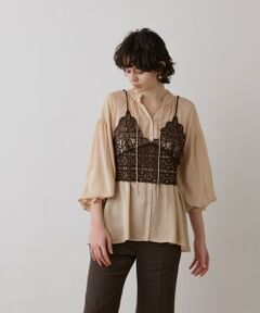 GRACE CONTINENTAL / グレースコンチネンタル シャツ・ブラウス | レースキャミ付カフタンブラウス