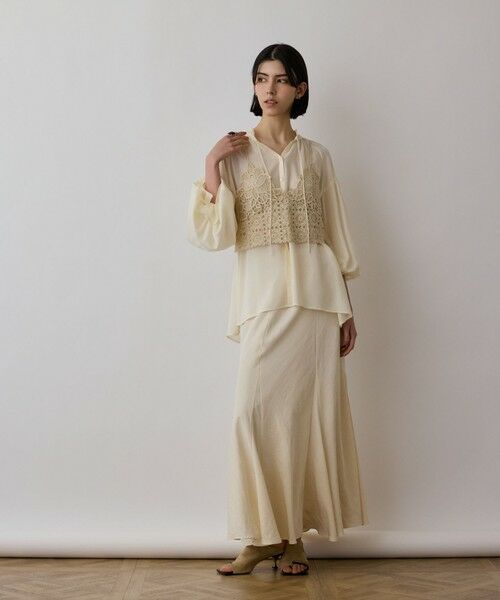GRACE CONTINENTAL / グレースコンチネンタル シャツ・ブラウス | レースキャミ付カフタンブラウス | 詳細2