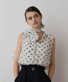 GRACE CONTINENTAL / グレースコンチネンタル シャツ・ブラウス | ドットオパールボウタイノースリーブ