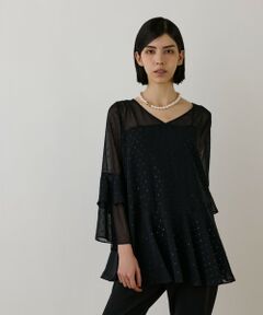 GRACE CONTINENTAL / グレースコンチネンタル シャツ・ブラウス | フィルムジャガードフリルトップ