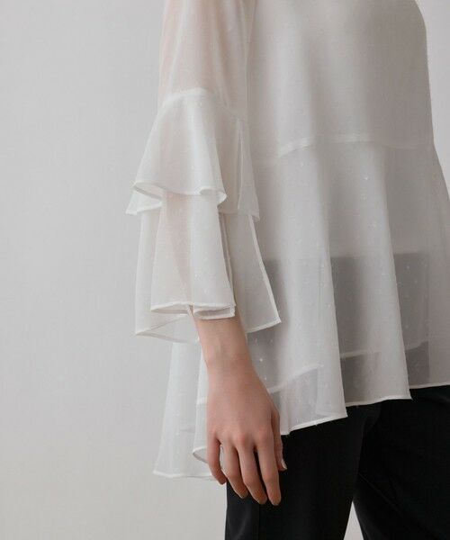 GRACE CONTINENTAL / グレースコンチネンタル シャツ・ブラウス | フィルムジャガードフリルトップ | 詳細5