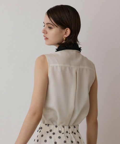 GRACE CONTINENTAL / グレースコンチネンタル シャツ・ブラウス | シアーメッシュノースリーブ | 詳細3