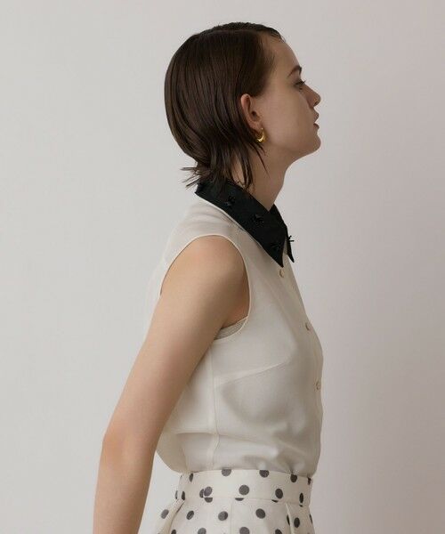 GRACE CONTINENTAL / グレースコンチネンタル シャツ・ブラウス | シアーメッシュノースリーブ | 詳細4