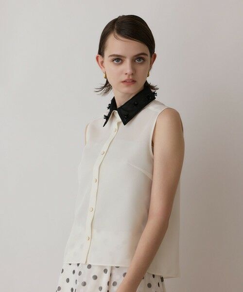 have a ball アンティークリネン　ノースリーブ Artistic Light & Shadow Print Sleeveless Dress