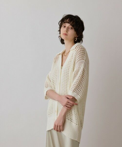 GRACE CONTINENTAL / グレースコンチネンタル カーディガン・ボレロ | メッシュスキッパーニットカーディガン | 詳細4