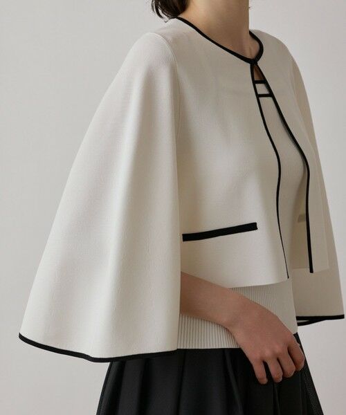 GRACE CONTINENTAL / グレースコンチネンタル カーディガン・ボレロ | バイカラースリットニットカーディガン | 詳細10