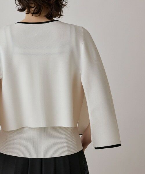 GRACE CONTINENTAL / グレースコンチネンタル カーディガン・ボレロ | バイカラースリットニットカーディガン | 詳細11