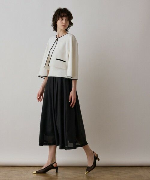 GRACE CONTINENTAL / グレースコンチネンタル カーディガン・ボレロ | バイカラースリットニットカーディガン | 詳細2