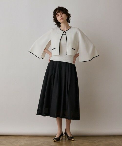 GRACE CONTINENTAL / グレースコンチネンタル カーディガン・ボレロ | バイカラースリットニットカーディガン | 詳細4