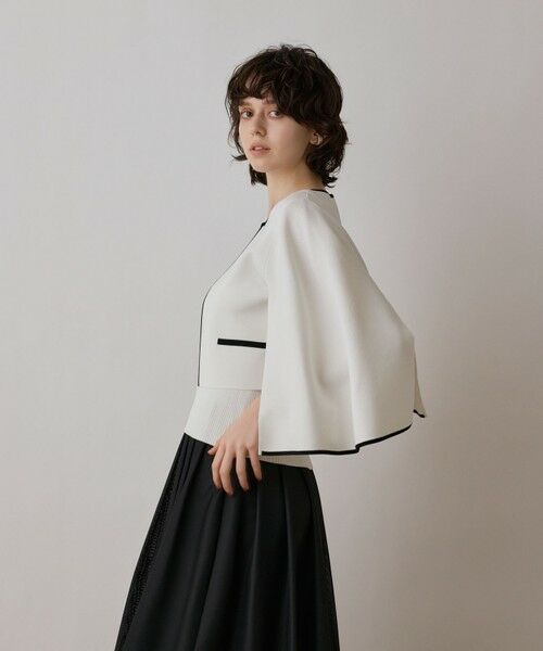 GRACE CONTINENTAL / グレースコンチネンタル カーディガン・ボレロ | バイカラースリットニットカーディガン | 詳細5