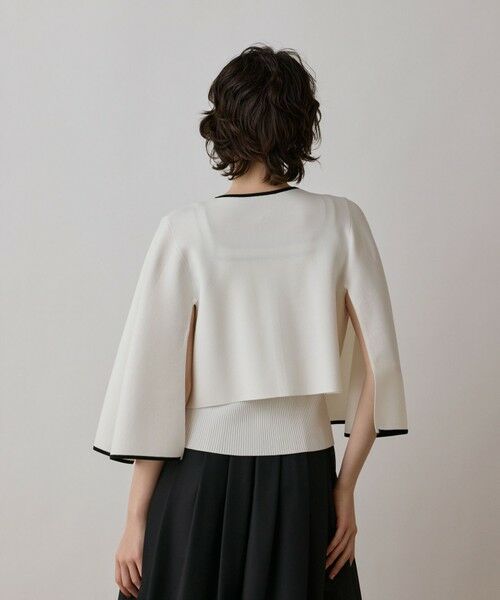 GRACE CONTINENTAL / グレースコンチネンタル カーディガン・ボレロ | バイカラースリットニットカーディガン | 詳細7