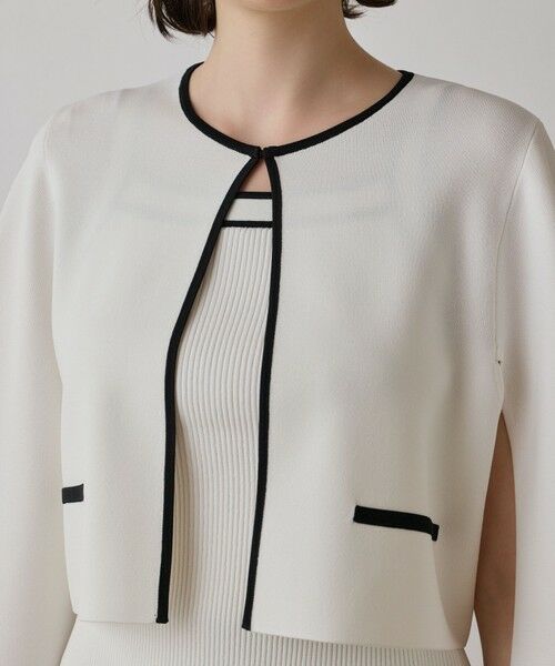 GRACE CONTINENTAL / グレースコンチネンタル カーディガン・ボレロ | バイカラースリットニットカーディガン | 詳細8