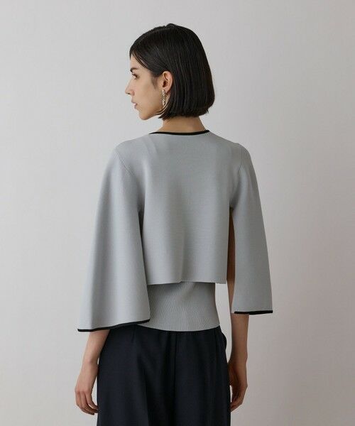 GRACE CONTINENTAL / グレースコンチネンタル カーディガン・ボレロ | バイカラースリットニットカーディガン | 詳細15