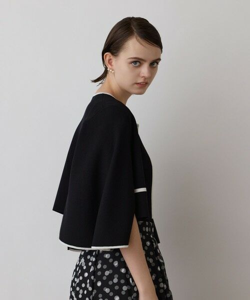 GRACE CONTINENTAL / グレースコンチネンタル カーディガン・ボレロ | バイカラースリットニットカーディガン | 詳細19