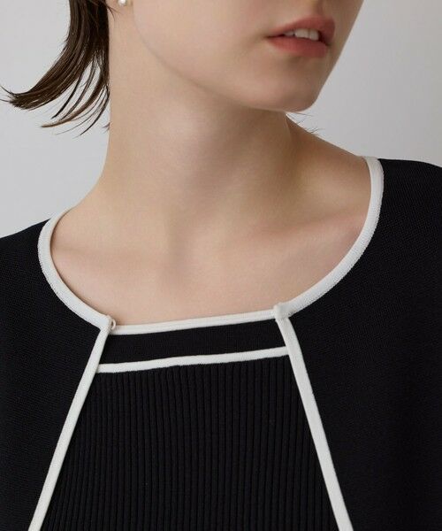 GRACE CONTINENTAL / グレースコンチネンタル カーディガン・ボレロ | バイカラースリットニットカーディガン | 詳細20