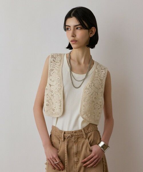 GRACE CONTINENTAL / グレースコンチネンタル ベスト | メッシュembジレ | 詳細2